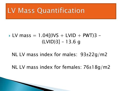 how to calculate lv mass.